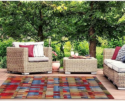 Liora Manne Marina Indoor Outdoor Rug - Multicolored Designs, Comfortable & Durable, Power Loomed, Polypropylene Material, UV Stabilized, Paintbox, 4'10" x 7'6" - Image 4