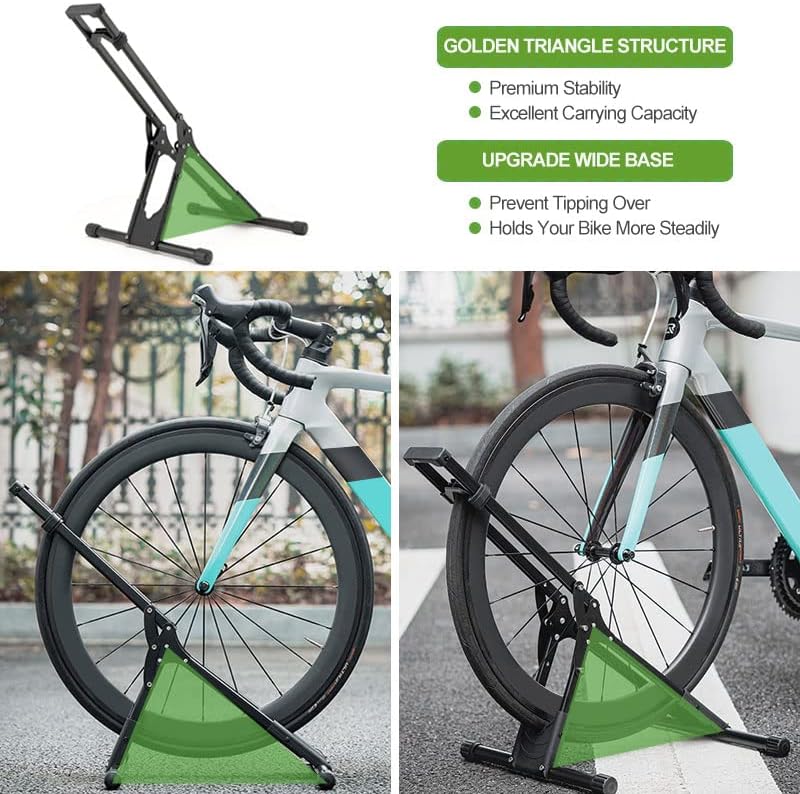 RELIANCER 3 Adjustable Bike Storage Stand,Bicycle Floor Parking Rack,Steady Bike Wheel Holder Fit All Mountain & Road Bikes,Indoor Outdoor Cycling Storage Organizer,Apartment Garage Cycle Tires Holder - Image 6