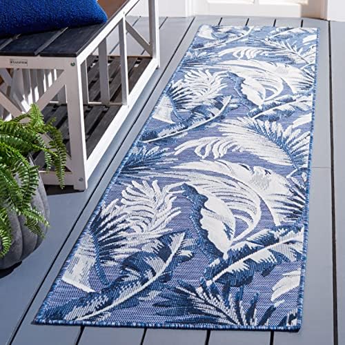 SAFAVIEH Washable Rug Outdoor Cabana Collection - 2' x 10' Runner, Black & Grey, Non-Shedding & Easy to Clean, Ideal for Patio, Backyard, Mudroom (CBN452H) by Unknown