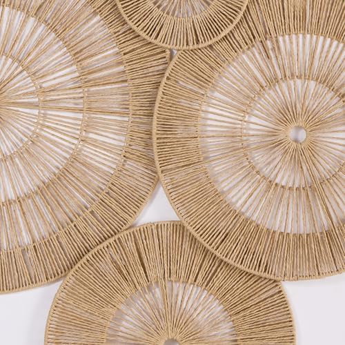 Mokof 7 Pack Handwoven Boho Baskets Wall Decor | Brown | 7"- 20" Diameter - Image 5
