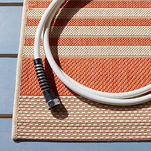 SAFAVIEH Courtyard Collection 2'3' x 14' Terracotta/Beige CY6062 Stripe Indoor/ Outdoor Patio Backyard Mudroom Runner Rug - Image 6