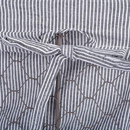 DII Farmhouse Chicken Wire Storage Baskets with Liner, Set of 5, Rustic Ticking Stripe, Assorted Sizes - Image 5