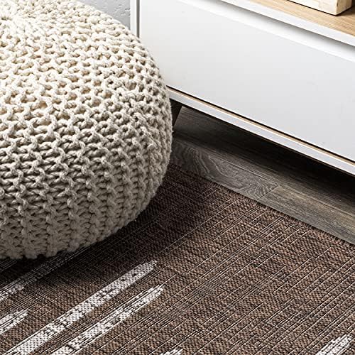 JONATHAN Y Stripe Geometric Indoor Outdoor Runner Rug 2X10 Brown/Beige, Zolak Berber for Backyard, Patio, Porch, Easy-Cleaning, High Traffic, Pet-Friendly, Non-Shedding (SMB124B-210) - Image 4