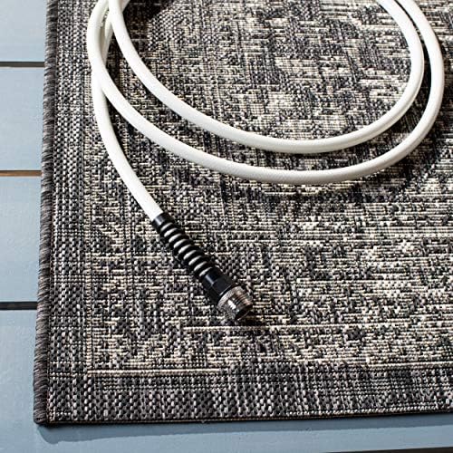 SAFAVIEH Washable Rug Outdoor Courtyard Collection - 8' x 10', Black & Grey, Non-Shedding & Easy Cleaning, Ideal for Patio, Backyard, Mudroom, DIning Space (CY8720-37612) - Image 6