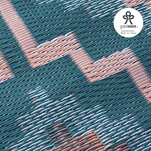 Fab Habitat Outdoor Rug - Waterproof, Fade Resistant, Crease-Free, Reversible - Premium Recycled Plastic - Vintage Boho Kilim - Large Patio, Deck, Sunroom, Camping, RV - Lhasa - Green - 8 x10 ft - Image 6