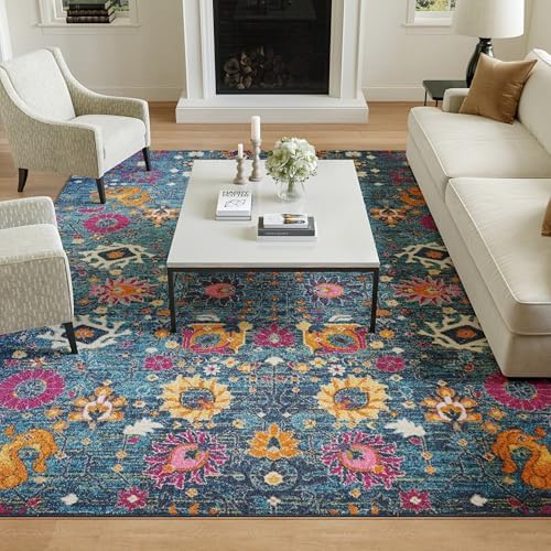 Nourison Home Passion Denim 9' x 12' Area Rug - Easy Clean, Non Shedding, Bed Room, Living Room, Dining Room, Kitchen (9' x 12') - Image 5