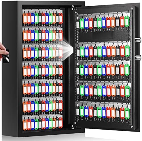 144 Keys Anti-Theft Fireproof Key Cabinet Wall Mount with Combination Lock by NebakneSafe