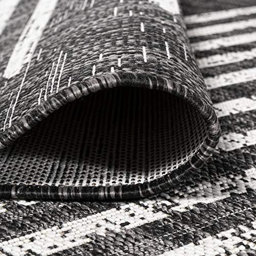 JONATHAN Y Stripe Geometric Indoor Outdoor Round Area Rug 6 Ft Black/Ivory, Zolak Berber for Backyard, Patio, Porch, Easy-Cleaning, High Traffic, Pet-Friendly, Non-Shedding (SMB124E-6R) - Image 5