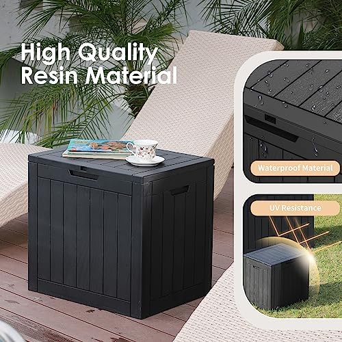 Vixzen 30 Gallon Deck Boxes Outdoor Waterproof, Lockable Storage Box with Lid for Patio Cushions, Garden Tools, Pool Supplies (Black, 30 Gallon) - Image 2