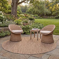 SAFAVIEH Courtyard Collection 9' Round Natural/Black CY8521 Indoor/-Outdoor-Waterproof Easy-Cleaning Patio Backyard Mudroom Area-Rug by Unknown
