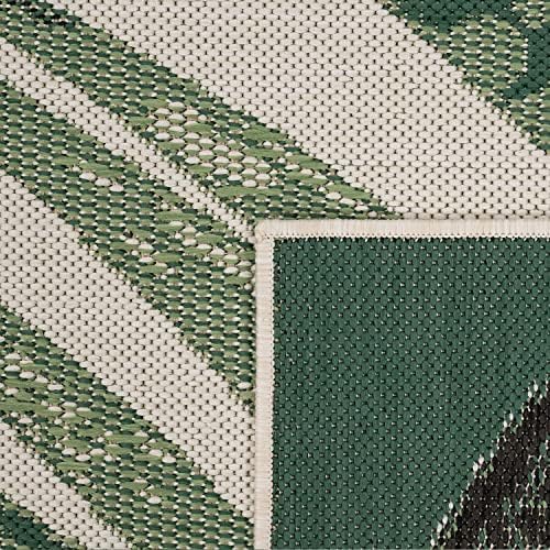 Paco Home Outdoor Rug Beige Green with Floral Palm Leaf Design Waterproof, Size: 4'7" x 6'7" - Image 4
