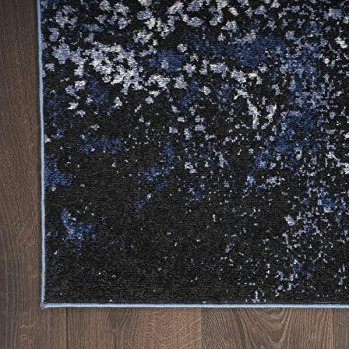 Nourison Home Passion Light Blue Black 6' x 9' Area Rug - Easy Clean, Non Shedding, Bed Room, Living Room, Dining Room, Kitchen (6' x 9') - Image 5