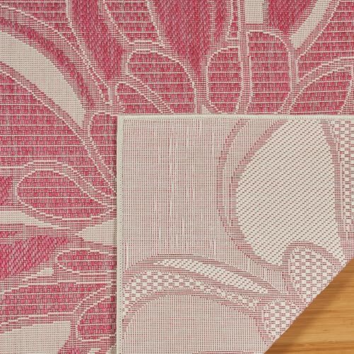 Gertmenian Indoor Outdoor Casual Area Rug - 5x7 Standard, Fade Resistant, Ideal for High Traffic in Living Room, Bedroom, Patio - Woodbury Floral, Fushia, 28809 - Image 4