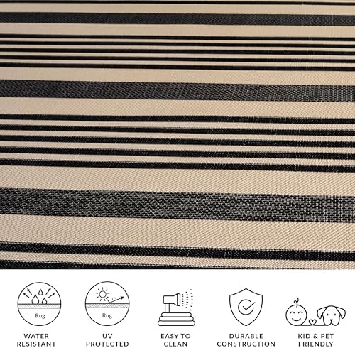 SAFAVIEH Courtyard Outdoor Area Rug 6x8, Black & Bone CY6062-216 - Image 7