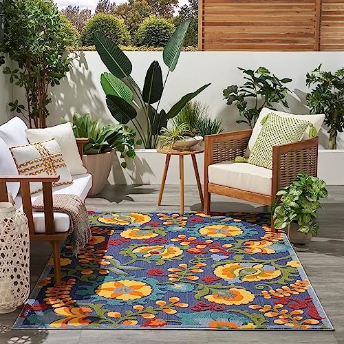 Nourison Home Aloha Navy Multicolor 3'6" x 5'6" Area Rug - Easy Clean, Non Shedding, Bed Room, Living Room, Dining Room, Kitchen (4' x 6') - Image 5