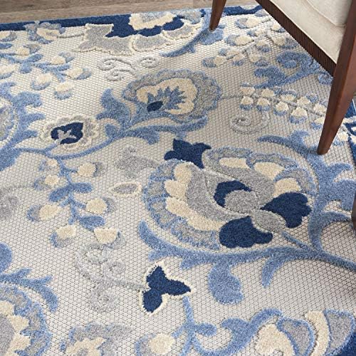 Nourison Home Aloha Blue Grey 3'6" x 5'6" Area Rug - Easy Clean, Non Shedding, Bed Room, Living Room, Dining Room, Kitchen (4' x 6') - Image 5