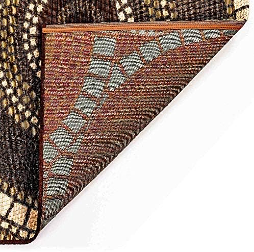 Liora Manne Marina Indoor/Outdoor Power Loomed Synthetic Blend Low Profile Area Rug - Transitional Geometric Casual Medallion Colorful (Circles Brown) (3'11" x 5'10") - Image 6