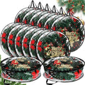 Shappy 14 Pieces Wreath Storage Bags 30 Inch Dual Zippers,Clear, Black by Shappy