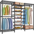 VIPEK S3 Heavy Duty Garment Rack with 8-Tier Shoe Rack, Black by VIPEK