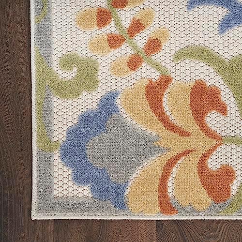 Nourison Home Aloha Ivory Blue 2'8" x 4' Area Rug - Easy Clean, Non Shedding, Bed Room, Living Room, Dining Room, Kitchen (3' x 4') - Image 5