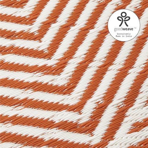 Fab Habitat Outdoor Rug - Waterproof, Fade Resistant, Crease-Free, Reversible - Premium Recycled Plastic - Modern Geometric - Patio, Porch, Deck, Balcony - Tokyo - Burnt Orange - 5 x 8 ft - Image 6