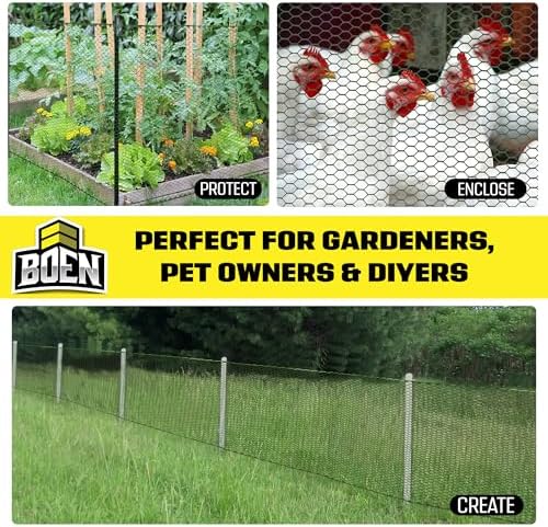Green Plastic Chicken Wire 4'x25', Hex Poultry Netting Garden Fence Roll - Image 4