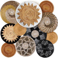 11 Pcs Boho Hanging Wall Basket Decor Handmade Woven Basket Wall Decorative Boho Wicker Baskets Placemats Round Farmhouse Bulrush Art for Rustic Home Decorations Christmas Gift(Stylish) by Xuhal