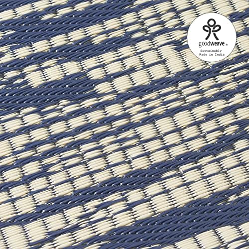 Fab Habitat Outdoor Rug - Waterproof, Fade Resistant, Crease-Free - Premium Recycled Plastic - Distressed Abstract - Porch, Deck, Balcony, Mudroom, Laundry Room, Patio - Brooklyn - Blue - 3 x 5 ft - Image 6