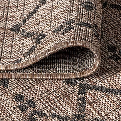 Eyely Moroccan Woven Area Rug 8X10 Natural/Black, Indoor Outdoor Rug - Image 7