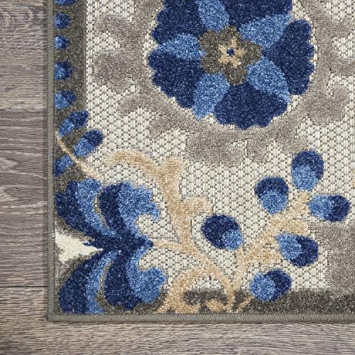 Nourison Home Aloha Natural Blue 2'8" x 4' Area Rug - Easy Clean, Non Shedding, Bed Room, Living Room, Dining Room, Kitchen (3' x 4') - Image 6