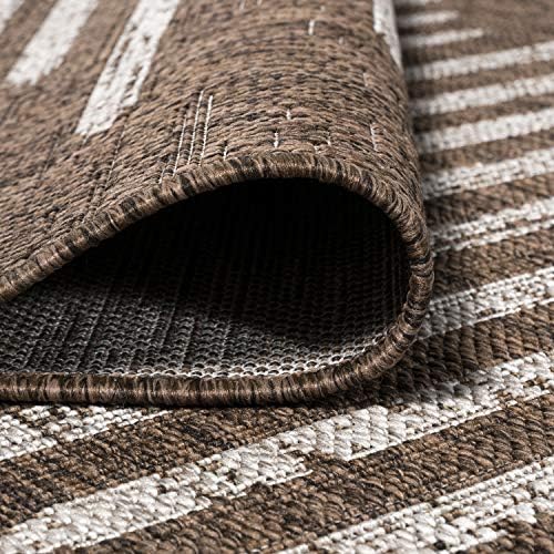 JONATHAN Y Stripe Geometric Indoor Outdoor Area Rug 5X8 Brown/Beige, Zolak Berber for Backyard, Patio, Porch, Easy-Cleaning, High Traffic, Pet-Friendly, Non-Shedding (SMB124B-5) - Image 6