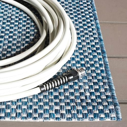 SAFAVIEH Courtyard Collection 2'3" x 20' Navy/Grey CY8521 Indoor/ Outdoor Waterproof Easy Cleaning Patio Backyard Mudroom Runner Rug - Image 3