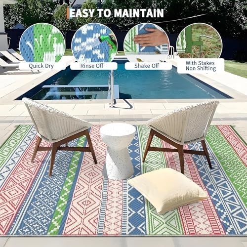 GAOMON Outdoor Rug 10x20 ft Waterproof Reversible Patio Carpet, Extra Large Plastic Straw Outdoor Rug for Deck, Backyard, RV & Camping, UV Resistant Indoor Outdoor Area Rug - Image 5