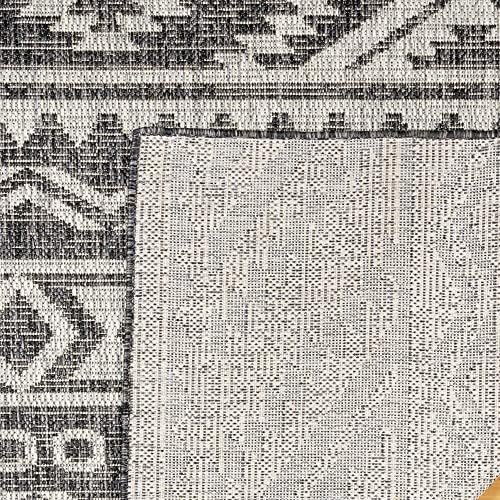 Gertmenian Indoor Outdoor Area Rug, Classic Flatweave, Moroccan Collection II, Stain & UV Resistant Carpet, Deck, Patio & Mudroom, 9x13 Extra Large, Gray Beige Abstract Tribal Dimension, 19492 - Image 5