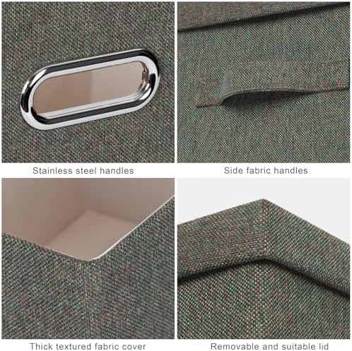 Storage Bins with Lids Fabric Closet Organizers Cubes Office Organization - Image 7
