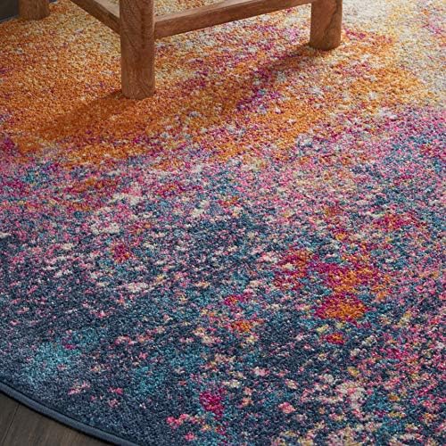 Nourison Home Passion 5' x Round Multicolor Fabric Modern Area Rug (5' Round) - Image 2