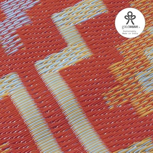 Fab Habitat Outdoor Rug - Waterproof, Fade Resistant, Crease-Free - Premium Recycled Plastic - Vintage Boho Kilim - Patio, Deck, Porch, Balcony, Laundry Room - Lhasa - Orange & Violet - 4 x 6 ft - Image 6
