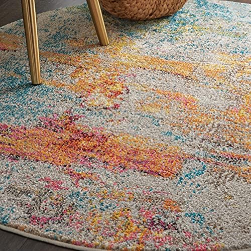 Nourison Home Celestial Sealife 5'3" x Round Area Rug - Easy Clean, Non Shedding, Bed Room, Living Room, Dining Room, Kitchen (5' x Round) - Image 3