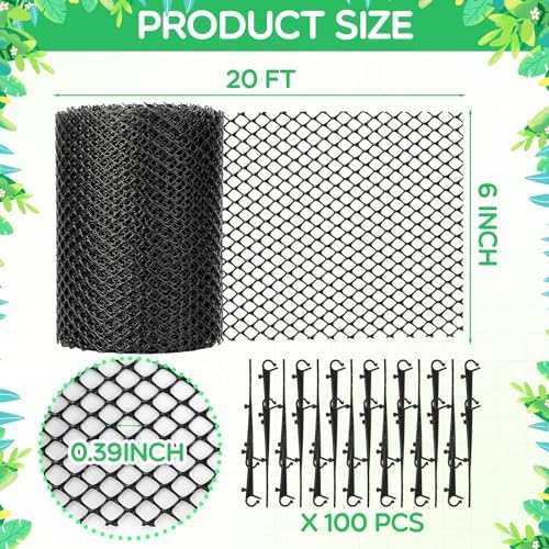 Windyun Gutter Guards Roll Black Plastic Guards Mesh Downspout Pipe Gutter Cover Filter Gutter Protection Netting with Clip Fixed Hooks Preventing from Twigs Debris Leaves Clogged (10 Set,6'' x 20') - Image 3