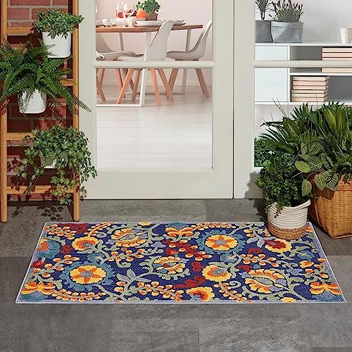 Nourison Home Aloha Navy Multicolor 2'8" x 4' Area Rug - Easy Clean, Non Shedding, Bed Room, Living Room, Dining Room, Kitchen (3' x 4') - Image 3