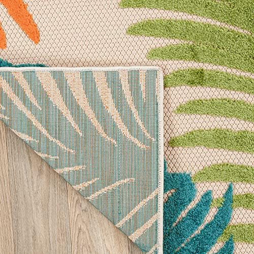Rugshop Lucca Indoor/Outdoor Contemporary Floral Area Rug Multi 8'8" x 12' - Image 6