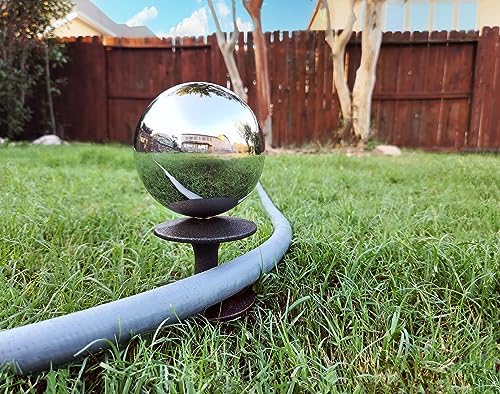 Lulu Decor, Garden Silver Gazing Ball Hose Guide, Set of 2 Strong and Decorative Hose Guide that Protects Your Plants While Providing Elegance to Your Garden - Image 2