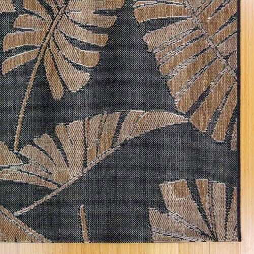 Gertmenian Indoor/Outdoor Kona Coast by Reyn Spooner Rug - 5x7 Standard, Stain & UV Resistant, Ideal for Deck, Patio, Poolside Rooms - Palmtree Leaf, Black Brown, 46683 - Image 6