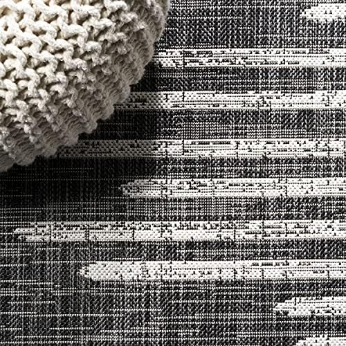 JONATHAN Y Stripe Geometric Indoor Outdoor Runner Rug 2X10 Black/Ivory, Zolak Berber for Backyard, Patio, Porch, Easy-Cleaning, High Traffic, Pet-Friendly, Non-Shedding (SMB124E-210) - Image 3