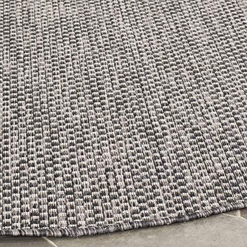 SAFAVIEH Courtyard Collection 4' Round Black/Beige CY8521 Indoor/ Outside Waterproof Easy cleansingPatio Backyard Mudroom Area Mat - Image 5