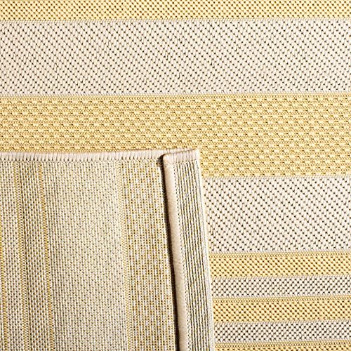 SAFAVIEH Courtyard Outdoor Area Rug 6'7"x9'6", Gold & Beige CY6062-306 - Image 4
