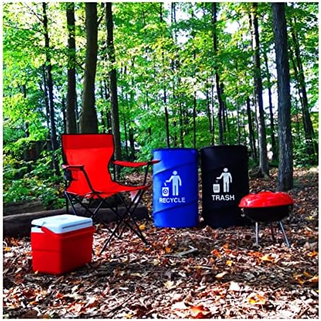 33 Gallon Capacity Large Durable Waterproof Combo pop up Recycle and Trash Collapsible Garbage containers, cans with Zipper Cover Great for Outdoor Indoor use -Camping, Party, Backyard, Beach - Image 6
