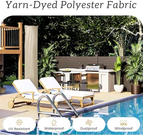 Cantilever Patio Umbrella Cover with Zipper and Rod - Image 3