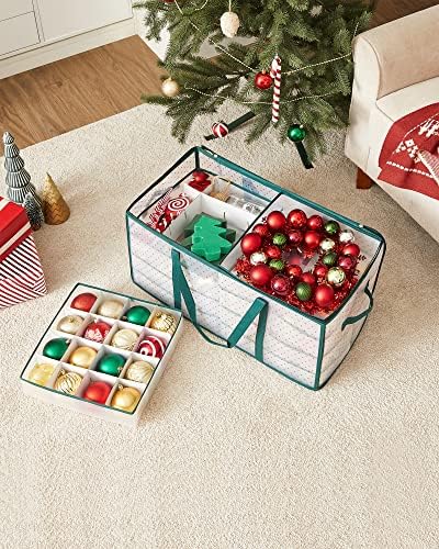 SONGMICS Large Christmas Ornament Storage Box, with 128 Slots - Image 4