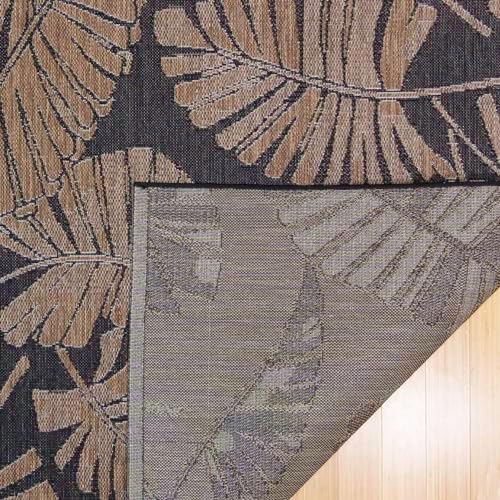 Gertmenian Indoor/Outdoor Kona Coast by Reyn Spooner Rug - 5x7 Standard, Stain & UV Resistant, Ideal for Deck, Patio, Poolside Rooms - Palmtree Leaf, Black Brown, 46683 - Image 4